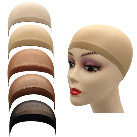 2 unidades/bolsa Gorro de peluca de media superior Red para pelucas de cabello tejido Redes para pelucas de cabello negro Marrón Gorro de peluca de malla elástica para hacer pelucas