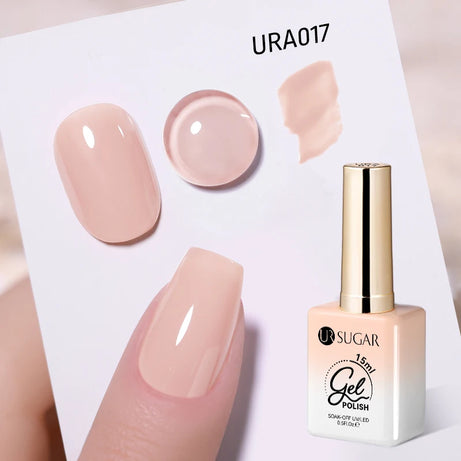 Vernis gel semi-permanent UR SUGAR 15 ml, couleur blanc laiteux translucide, effet gelée, UV, semi-permanent, pour nail art, à dissoudre. Dernière tendance.