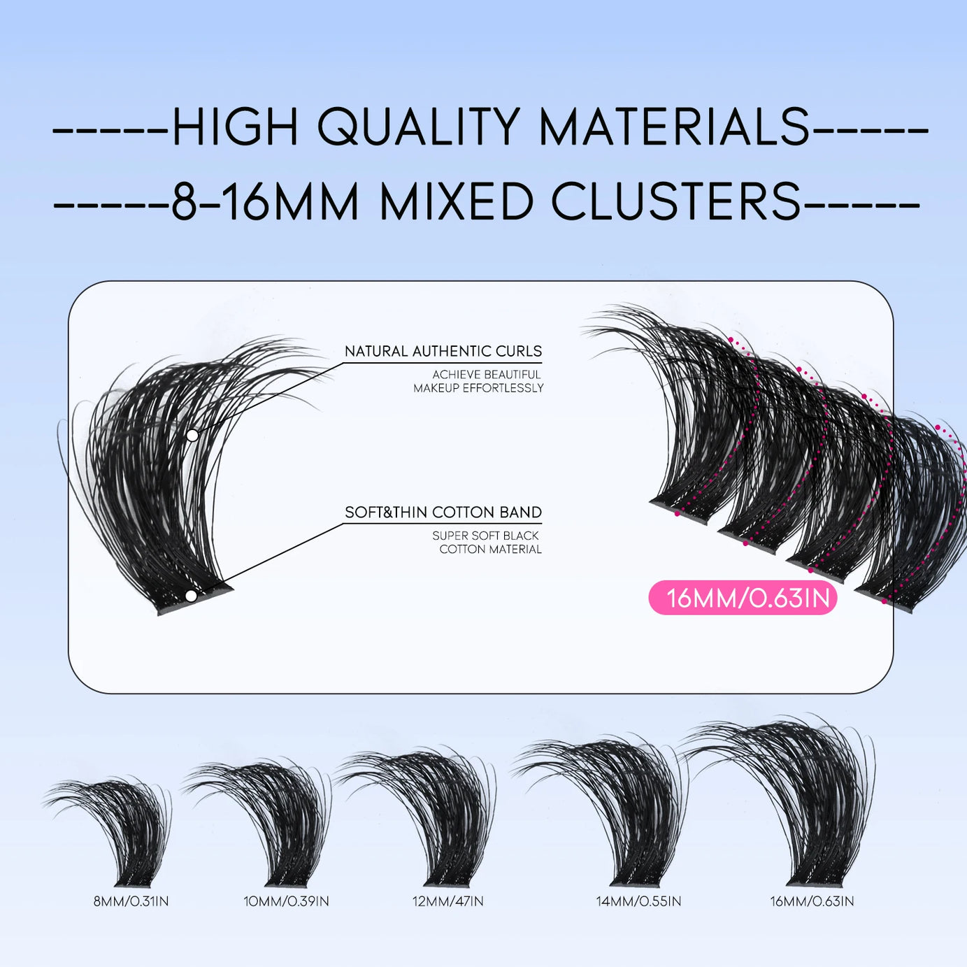 Kit de faux cils GROINNEYA avec patchs waterproof à tenue forte, kit d'extension de cils à faire soi-même, colle et fixateur, pince à épiler et maquillage.