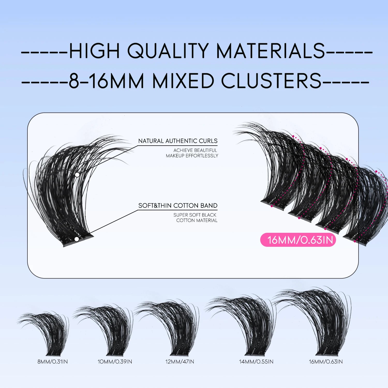 Kit de faux cils GROINNEYA avec patchs waterproof à tenue forte, kit d'extension de cils à faire soi-même, colle et fixateur, pince à épiler et maquillage.