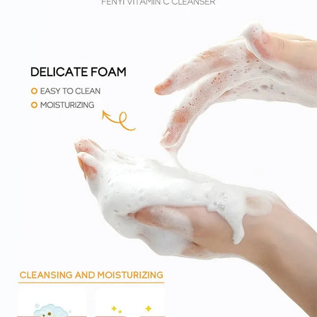 Nettoyant visage à la vitamine C, nettoyant en profondeur, hydratant, éliminateur de points noirs, soin du visage, mousse nettoyante, soin de la peau