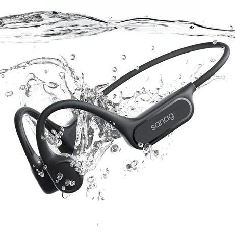 Écouteurs Bluetooth à conduction osseuse Sanag B33S, oreille ouverte, IPX8, pour la natation, mémoire de 32 Go, sans fil, compatibles MP3.