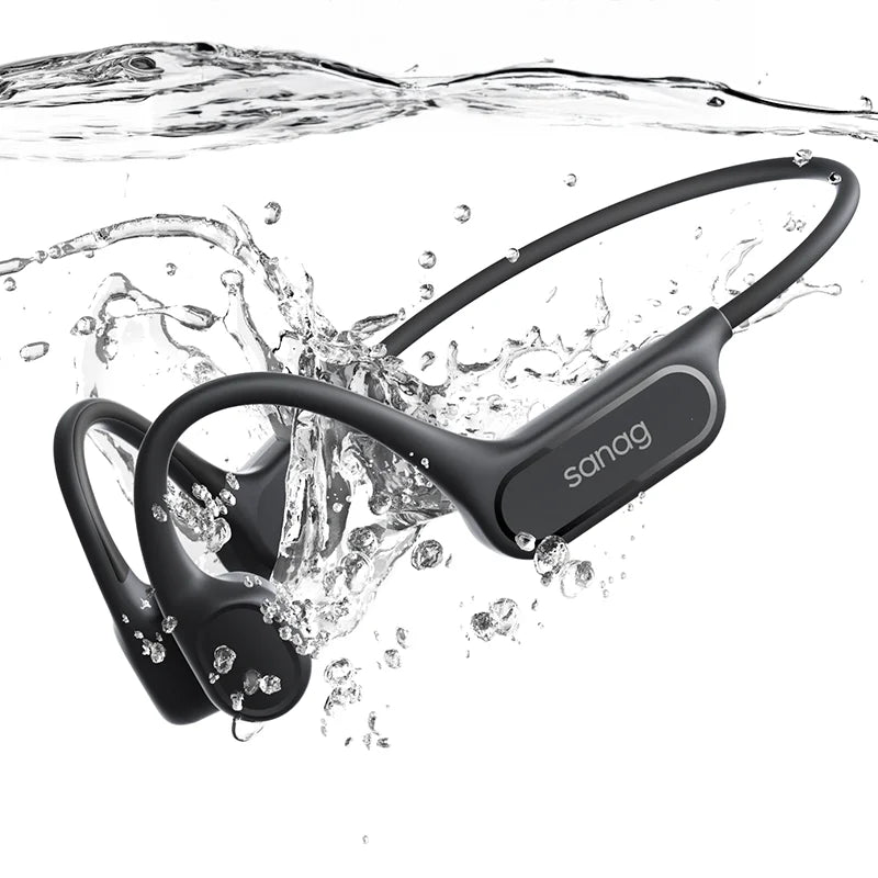 Écouteurs Bluetooth à conduction osseuse Sanag B33S, oreille ouverte, IPX8, pour la natation, mémoire de 32 Go, sans fil, compatibles MP3.