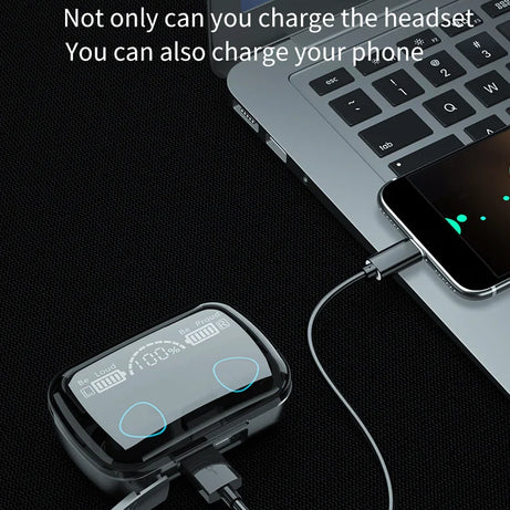 Nouveauté : Écouteurs sans fil M10, son parfait et haute qualité, idéaux pour le sport, les jeux et la musique. Écouteurs Bluetooth avec batterie externe.