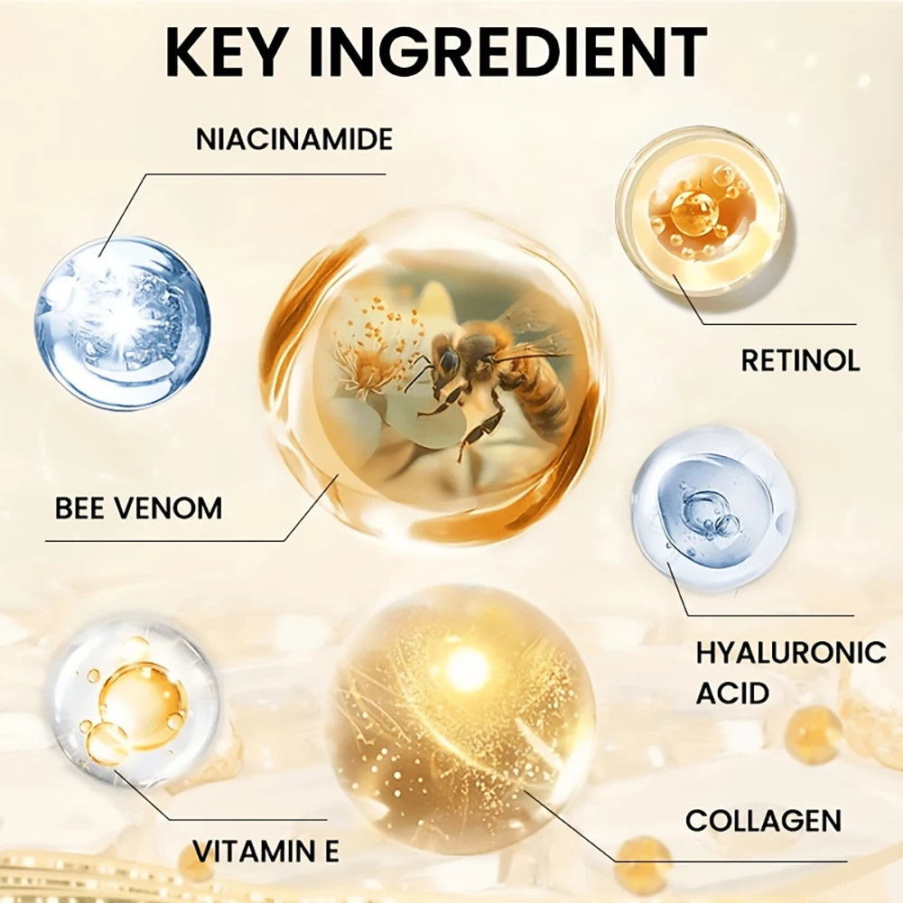 SUYARUN Crème Visage Anti-Âge au Collagène et Venin d'Abeille | Hydratant Raffermissant et Liftant | Réduction des Rides | Hydratation 24H.