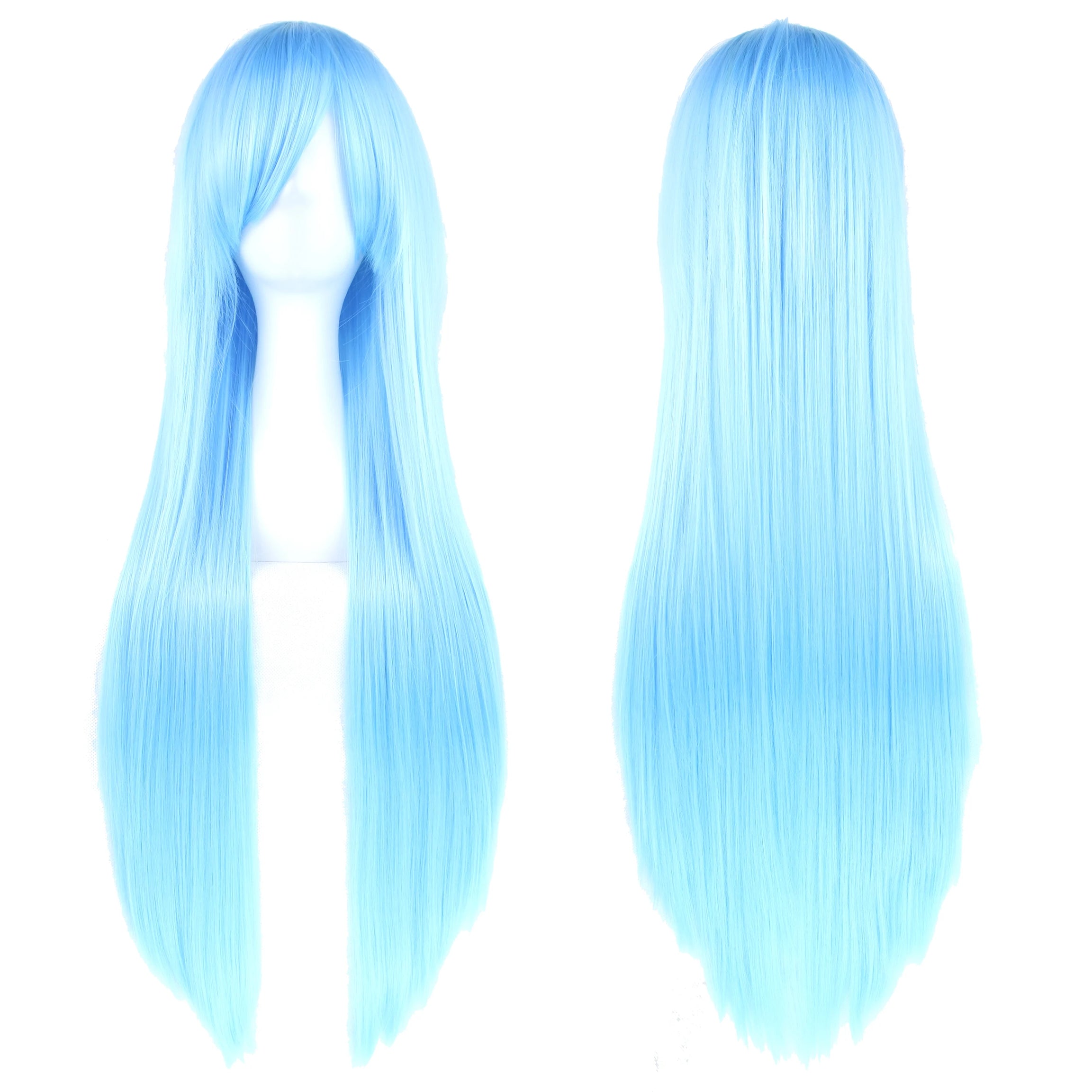 Perruque synthétique Soowee de 80 cm de long, blanche et violette, idéale pour le cosplay, les fêtes et les coiffures noires. Cheveux raides. Postiche pour femme.