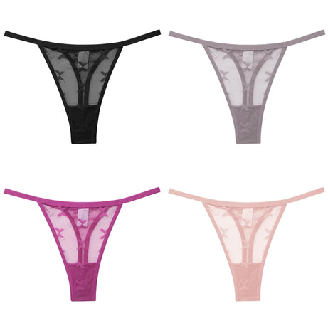 Lot de 4 culottes bikini en dentelle pour femme, strings sexy, tailles S à XL, sous-vêtements confortables dos nageur, lingerie sexy 2022