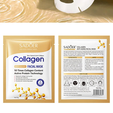 Lot de 10 masques faciaux anti-rides au collagène, anti-âge, atténue les ridules, raffermit la peau, hydrate et illumine le teint, cosmétique coréenne