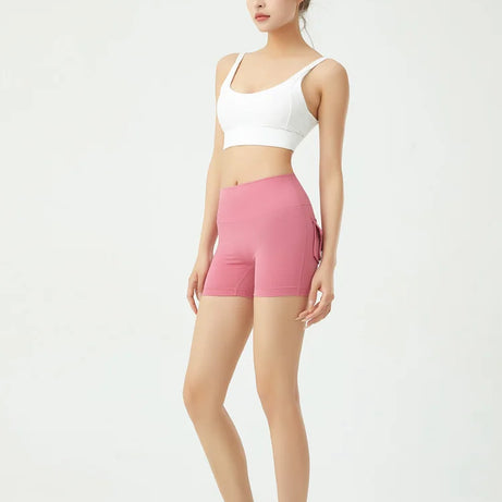 Short de fitness Peach Butt pour femme, pantalon cargo trois-quarts à séchage rapide avec poche, legging de yoga gainant pour l'été