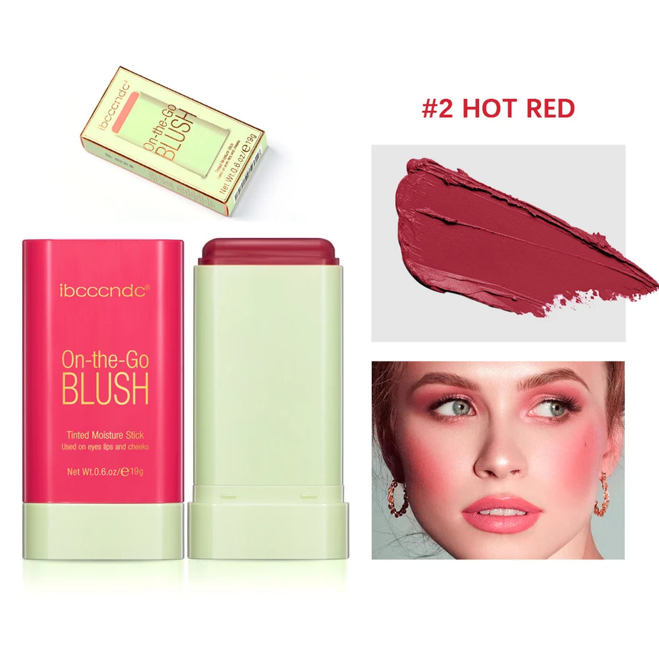 Blush Stick Fonctionnel Maquillage Facile à Colorer Rouge Crème Blush Waterproof Haute Rendu de Couleur Éclat du Teint