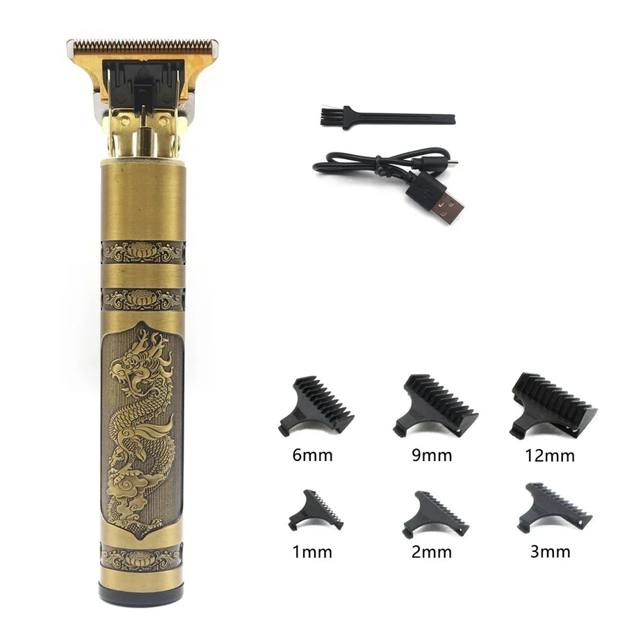 Tondeuse à cheveux professionnelle T9, corps en métal, tondeuse à barbe pour hommes, lame en acier inoxydable, tondeuse à cheveux et à barbe