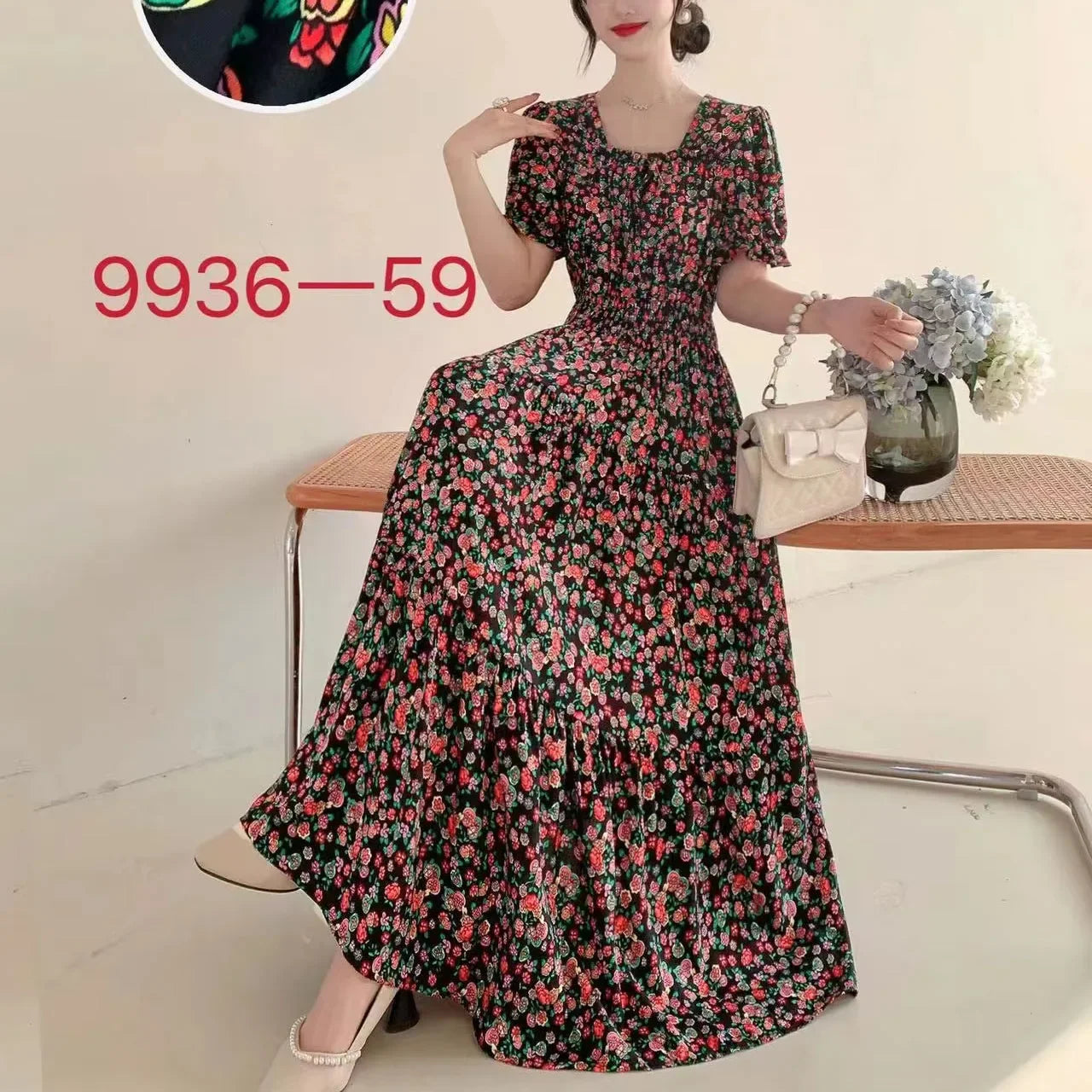 Women's Summer Indian Dress Robe Floral Korean Long Vintage Cotton Bohemian 2025 Casual Vestidos Para Mujer New in Dresses