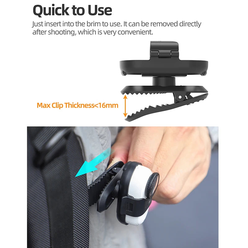 Support de fixation pour sac à dos avec clip de suspension rotatif à 360° pour caméra sportive Insta360 Go 3S/Go 3. Accessoires pour caméra Insta360 Go 3S.