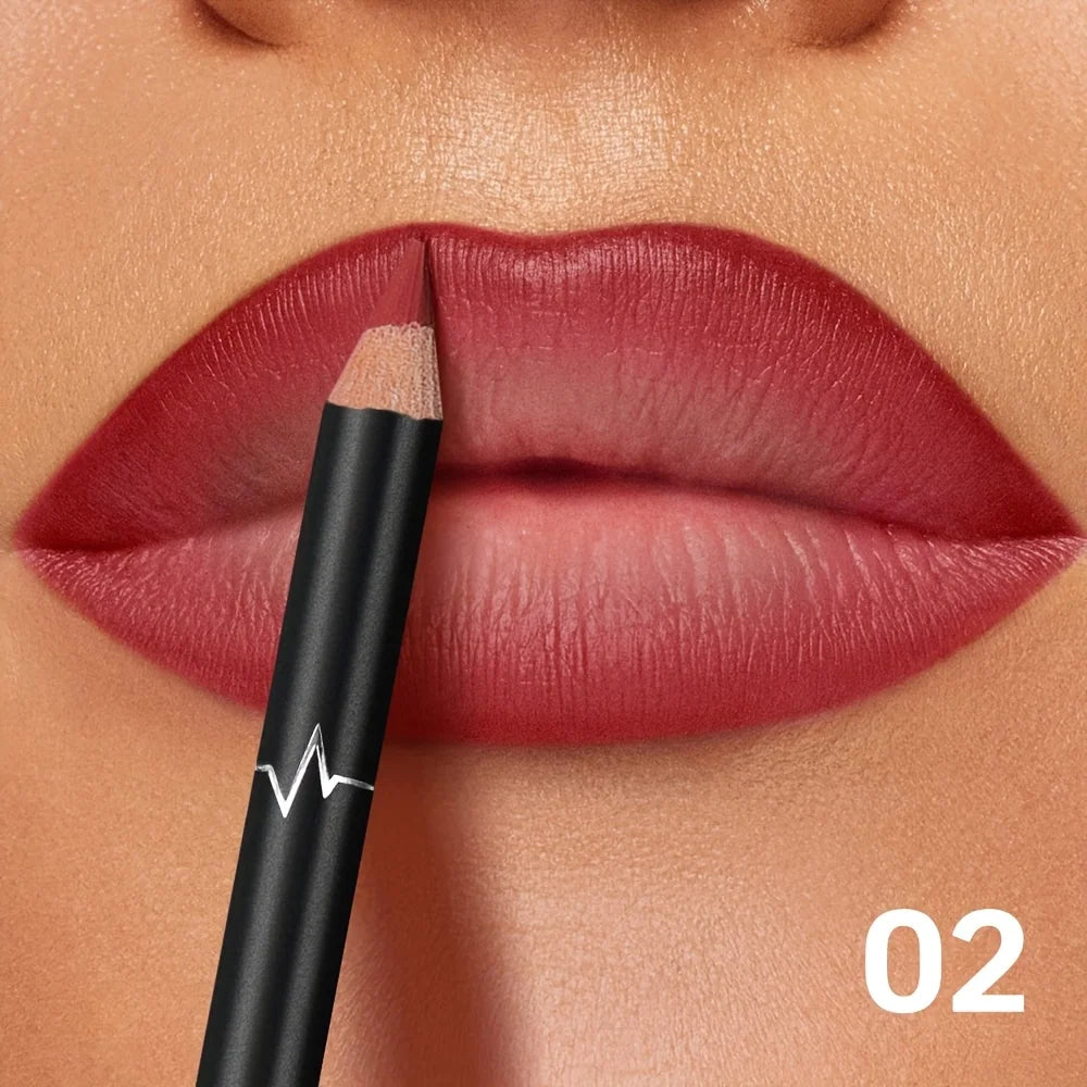 Crayon à lèvres mat waterproof 6 couleurs Pudaier - Formule longue tenue sans transfert, fini mat, 6 teintes polyvalentes