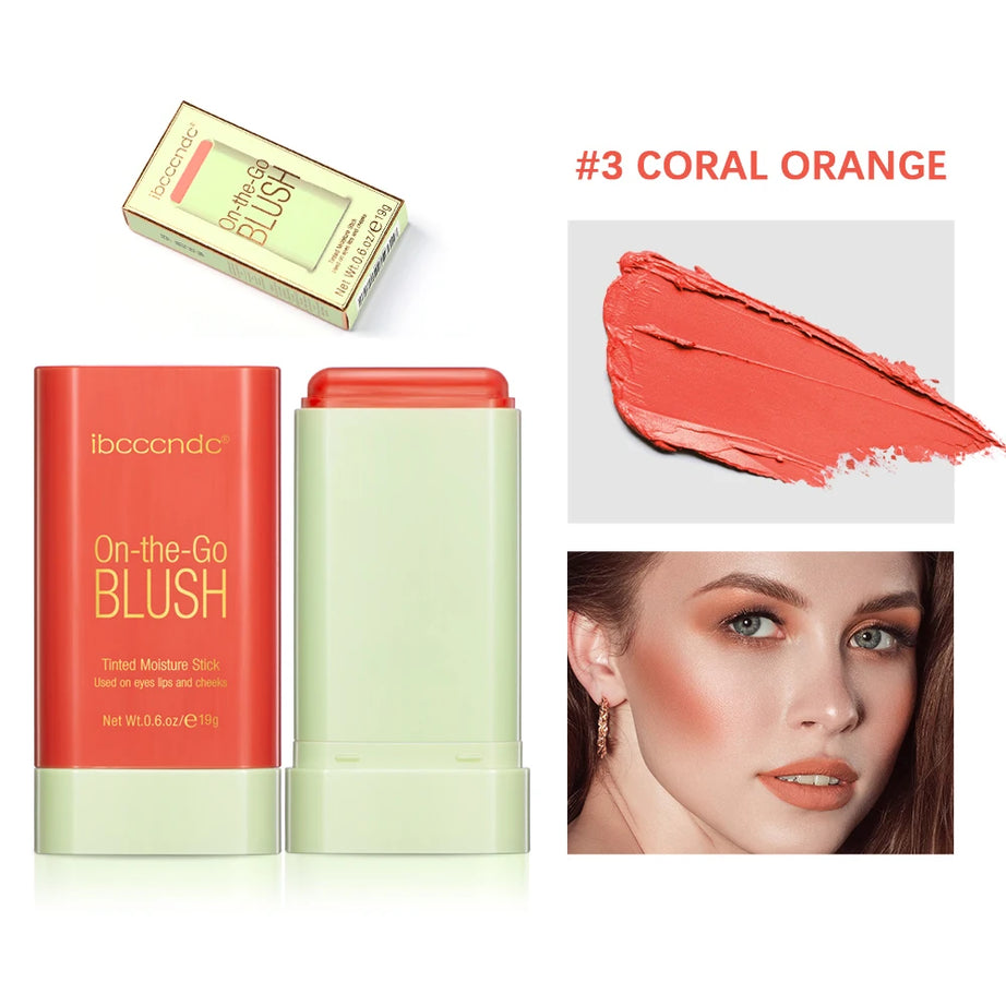 Blush Stick Fonctionnel Maquillage Facile à Colorer Rouge Crème Blush Waterproof Haute Rendu de Couleur Éclat du Teint
