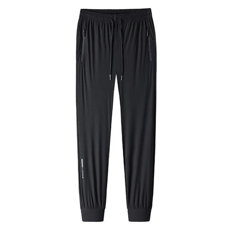 Pantalon en soie glacée de haute qualité pour homme, coupe slim décontractée, idéal pour l'été. Grande élasticité, séchage rapide, parfait pour la course et les activités de plein air.