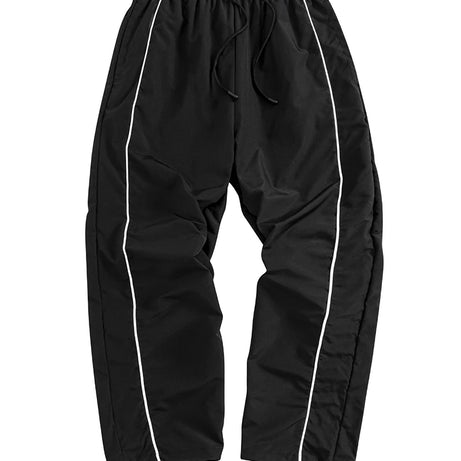 Pantalon de sport tendance pour homme, avec lignes, idéal pour la salle de sport et la course à pied. Poches latérales, séchage rapide et respirant.