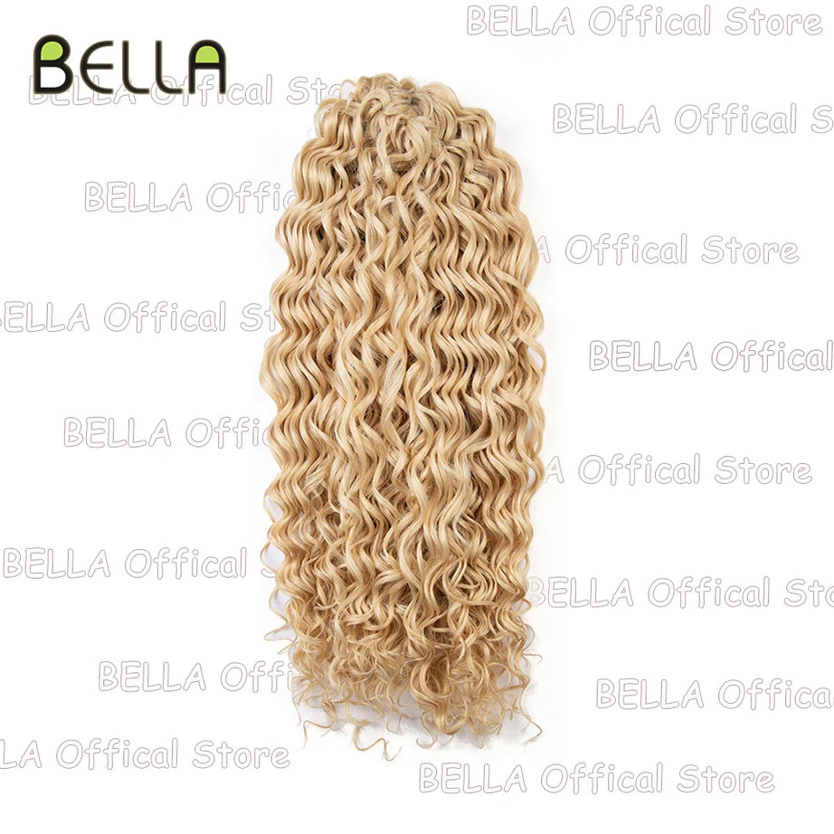 Extensions de cheveux bouclés FASHION IDOL, ondulations profondes, torsades, 50 cm, blond ombré, crochet synthétique.