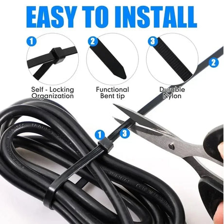 Nylon Cable Ties Self-Locking Zip Ties 100-1000pcs