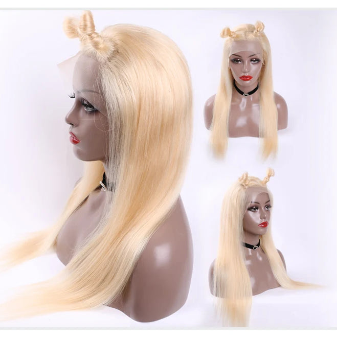 13x4 13x6 360 HD Transparent 613 Honey Blonde Color Lace Front Human Hair Wigs for Women Raw Brazilian Straight Lace Frontal Wig