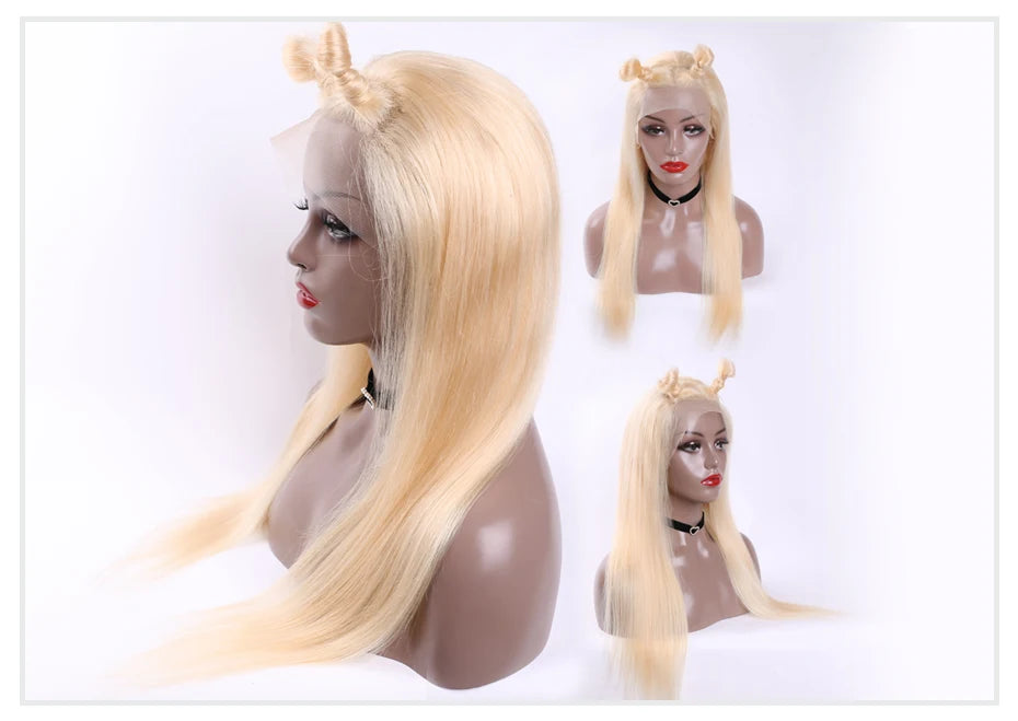 13x4 13x6 360 HD Transparent 613 Honey Blonde Color Lace Front Human Hair Wigs for Women Raw Brazilian Straight Lace Frontal Wig