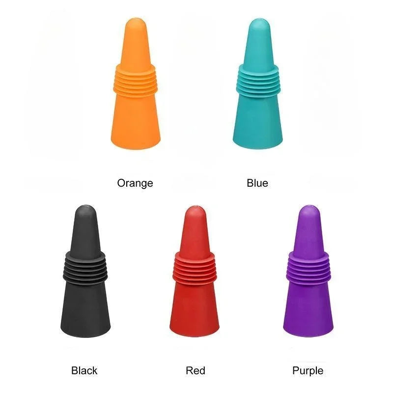 Lot de 1 bouchon en silicone pour bouteilles de vin et autres boissons, étanche, réutilisable.