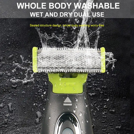 Rasoir électrique MLG pour hommes et femmes, portable, pour le corps entier, avec lame en T et port USB, idéal pour la barbe et les aisselles. Lavable.
