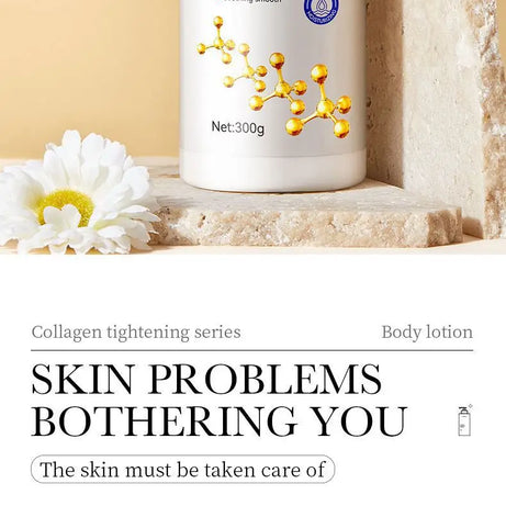 Lotion corporelle au collagène pour raffermir et hydrater la peau - Soin hydratant intense anti-âge pour peaux sèches et relâchées, nourrissante 300 g/pièce