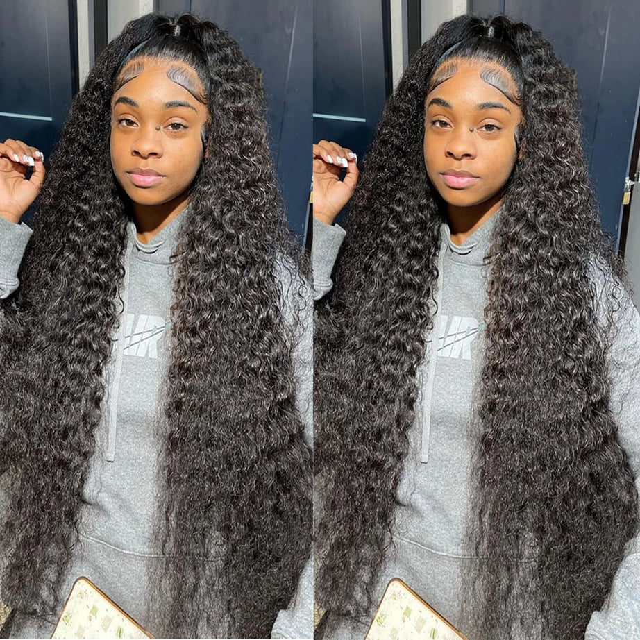 Perruque Lace Frontale HD 13x6, ondulations profondes, densité 250, cheveux humains bouclés 100% pré-épilés, style Water Wave, pour femmes noires brésiliennes