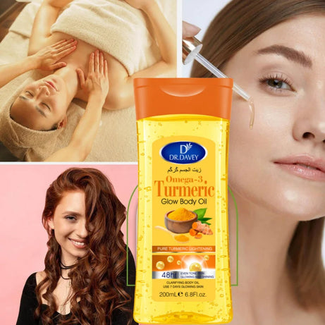Huile Corps Curcuma & Oméga-3 – Éclat Naturel, Hydratation Intense & Peau Lumineuse – 200ml
