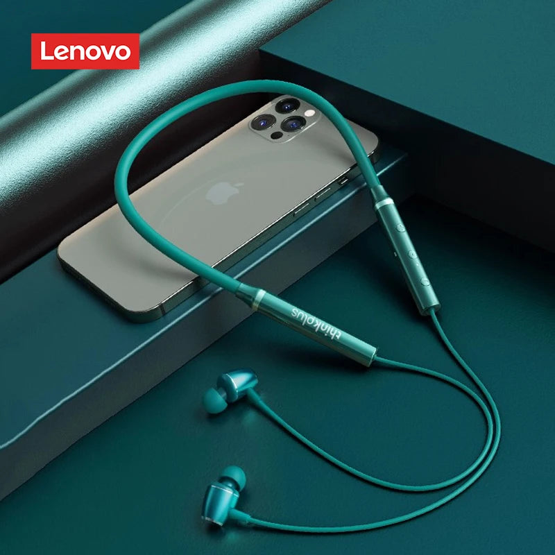 Auriculares Bluetooth Lenovo HE05X 100% originales, resistentes al agua, con sonido HIFI, banda magnética para el cuello y diseño deportivo.