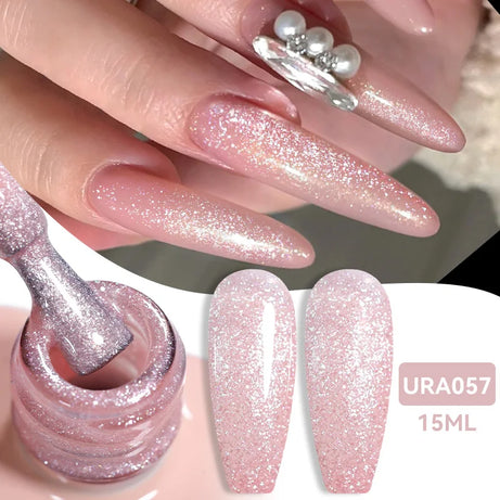 Vernis gel semi-permanent UR SUGAR 15 ml, couleur blanc laiteux translucide, effet gelée, UV, semi-permanent, pour nail art, à dissoudre. Dernière tendance.