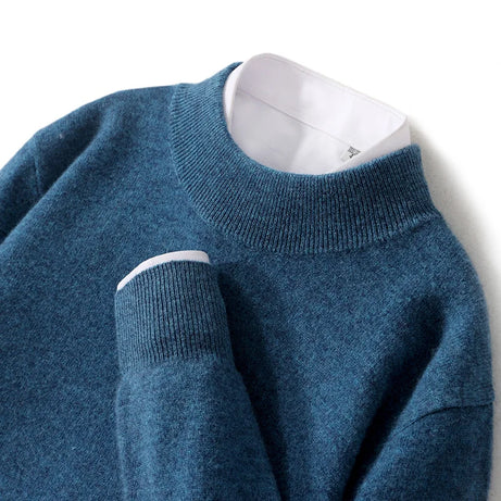 Pull 100 % laine mérinos pour femme, grande taille jusqu'à 5XL, col demi-lune, maille ample, manches longues, finitions cachemire.