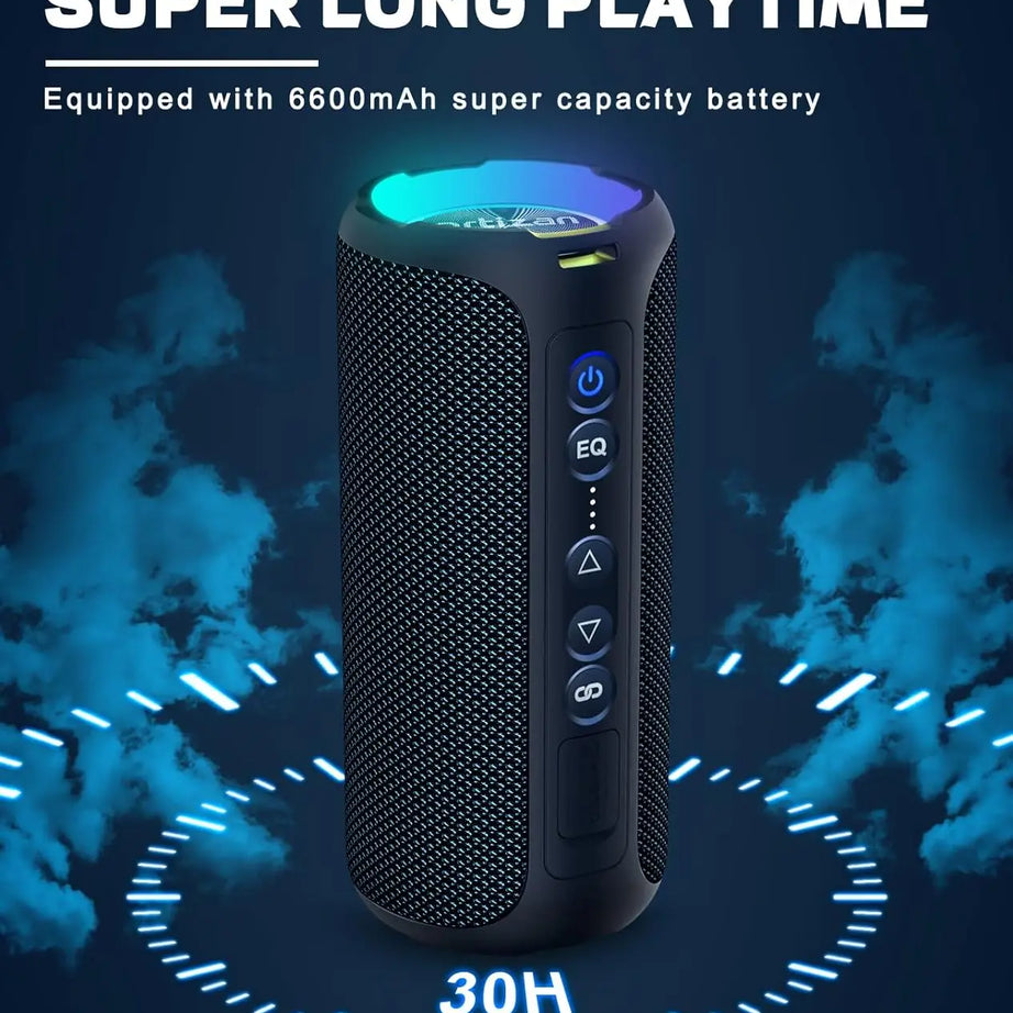 Enceinte Bluetooth Ortizan 40 W avec basses renforcées, portable, sans fil, pour l'extérieur, autonomie de 30 heures, étanche IP7, Bluetooth 5.3