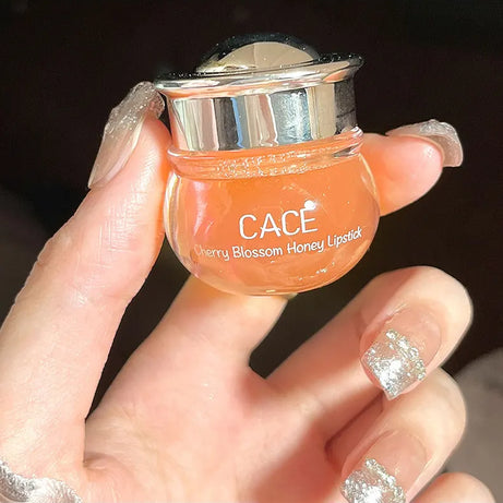 Baume à lèvres CACE au miel et aux fleurs de cerisier — Hydratation intense et repulpante, fini brillant riche en eau, non collant,