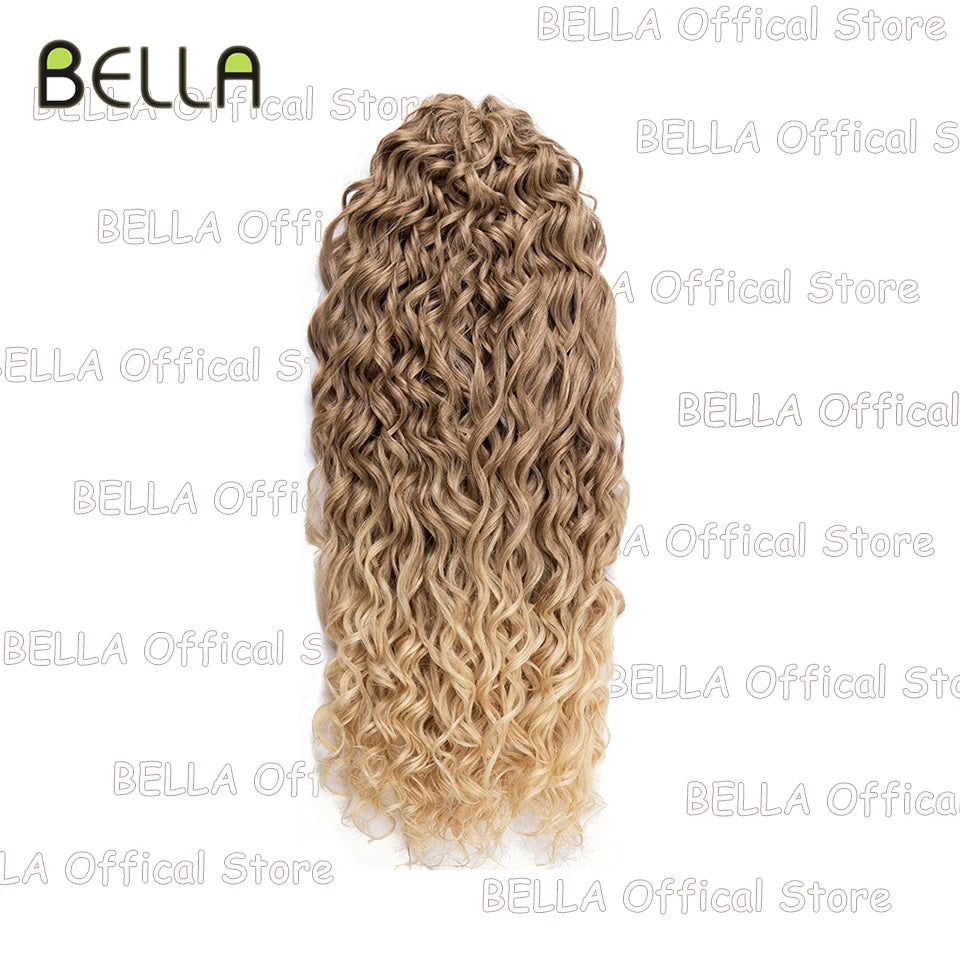 Extensions de cheveux bouclés FASHION IDOL, ondulations profondes, torsades, 50 cm, blond ombré, crochet synthétique.