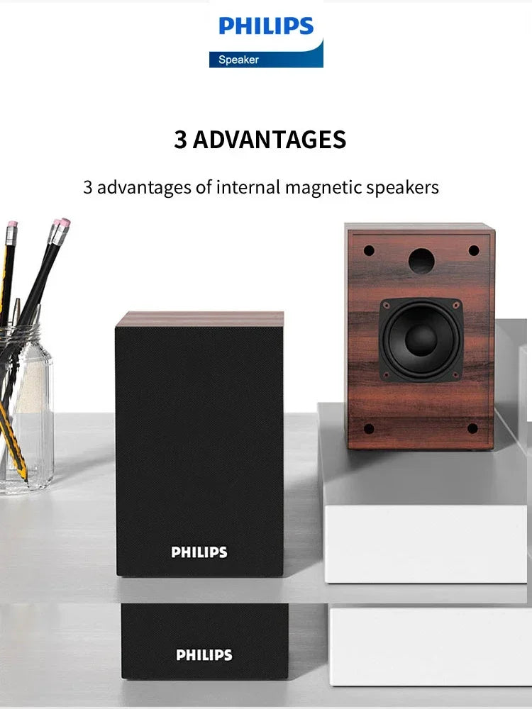 Enceinte Bluetooth Philips SPA20 avec son surround à 360°, stéréo sans fil Bluetooth pour ordinateur portable Macbook