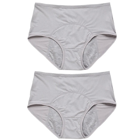 Lot de 2 culottes physiologiques pour femmes, culottes menstruelles anti-fuites, taille mi-haute, en soie glacée.