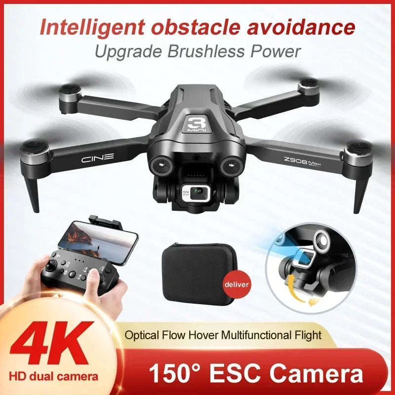 Drone Original Z908 Pro /MAX 8K ESC Professionnel 4K avec localisation par flux optique et évitement d'obstacles sur 3 côtés - Quadricoptère jouet