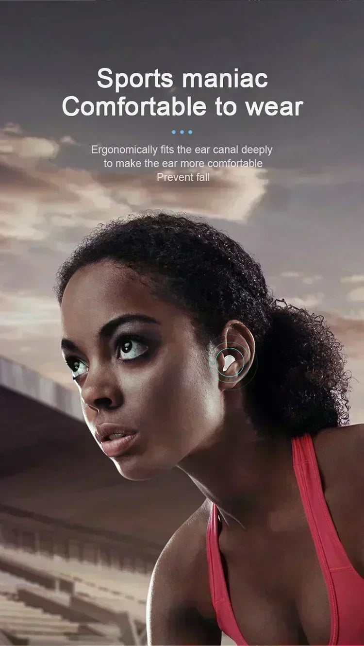 Écouteurs Bluetooth TWS sans fil avec microphone et réduction de bruit, compatibles avec les smartphones (modèle A6S).