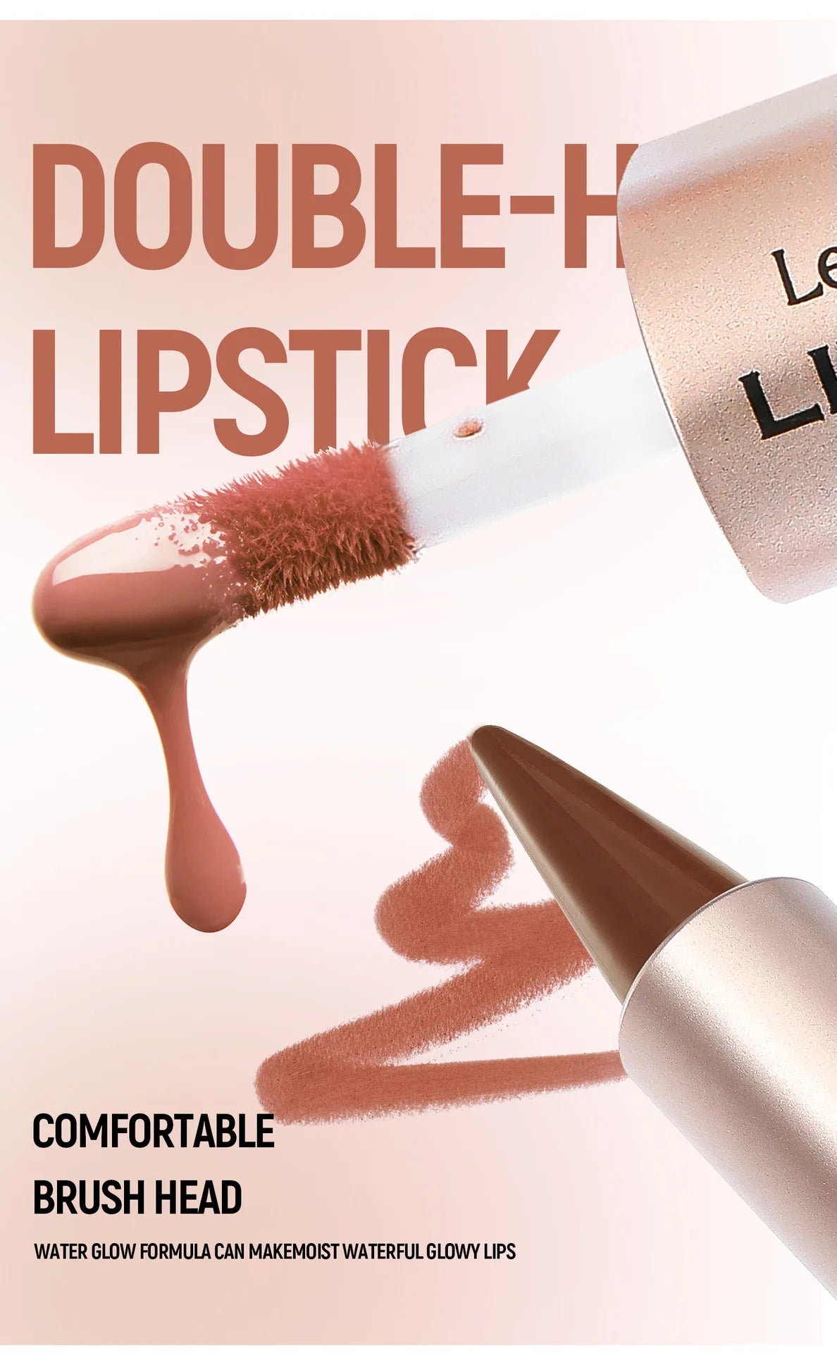 Crayon contour des lèvres noir et marron effilé, double embout miroir, effet repulpant, gloss cristal, maquillage pour des lèvres rouges sexy