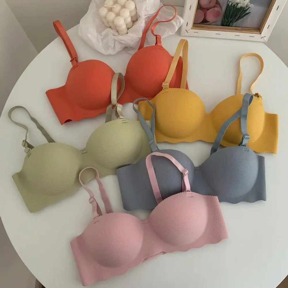 Sexy Comfort One-piece Underwear Adjustable Candy Color Pushup Bra Anti-sagging Lifting Push Up Bras Women