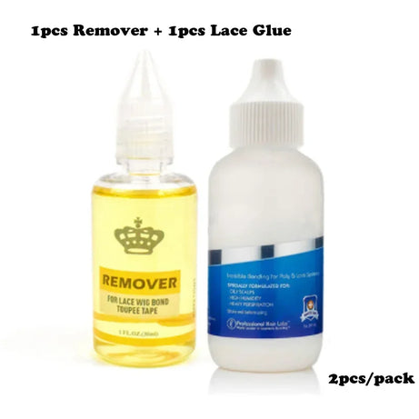 Colle pour perruques Plussign avec dissolvant Super Lace Glue pour perruques en dentelle/toupets/clos, kit d'installation de perruques