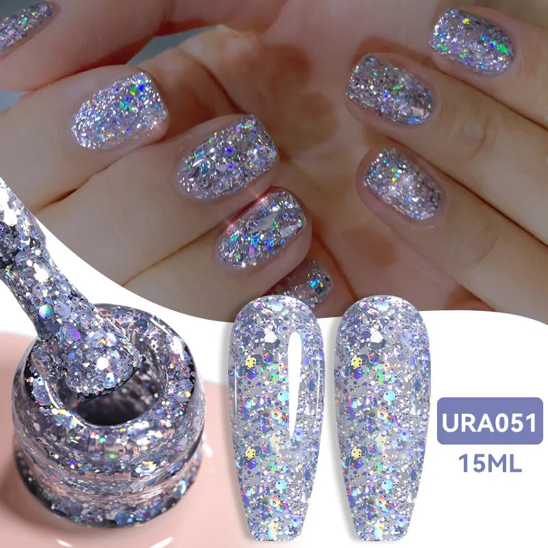 Vernis gel semi-permanent UR SUGAR 15 ml, couleur blanc laiteux translucide, effet gelée, UV, semi-permanent, pour nail art, à dissoudre. Dernière tendance.
