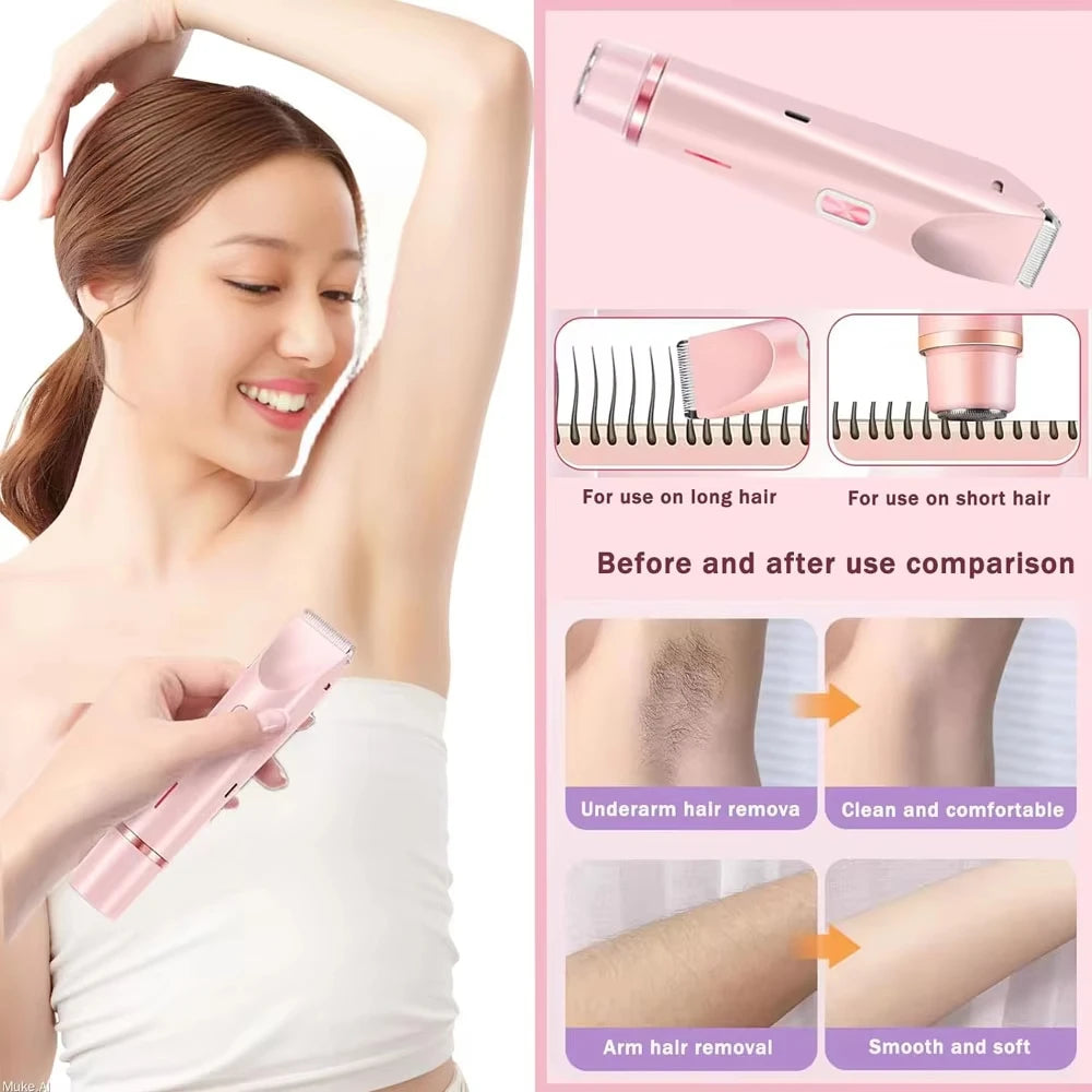 Épilateur corporel pour femme, rasoir électrique pour le visage, la moustache, les jambes, le corps, les aisselles et le maillot. Tondeuse électrique pour le corps et le visage.