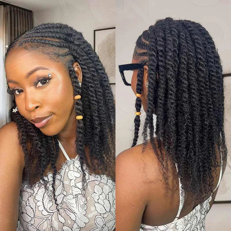Cheveux Black Pearl Top QVR péruviens crépus bouclés mini twist 50 g/pièce, cheveux humains crépus afro en vrac pour tresses, 100 % cheveux Remy.