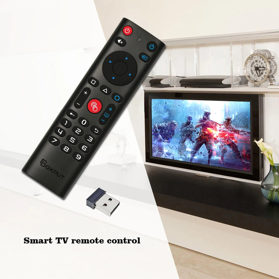 Télécommande sans fil BPR3S PLUS BT Air Mouse avec fonction vocale, apprentissage infrarouge et gyroscope pour boîtier TV Android/PC. Compatible avec les systèmes Android TV et Android TV.