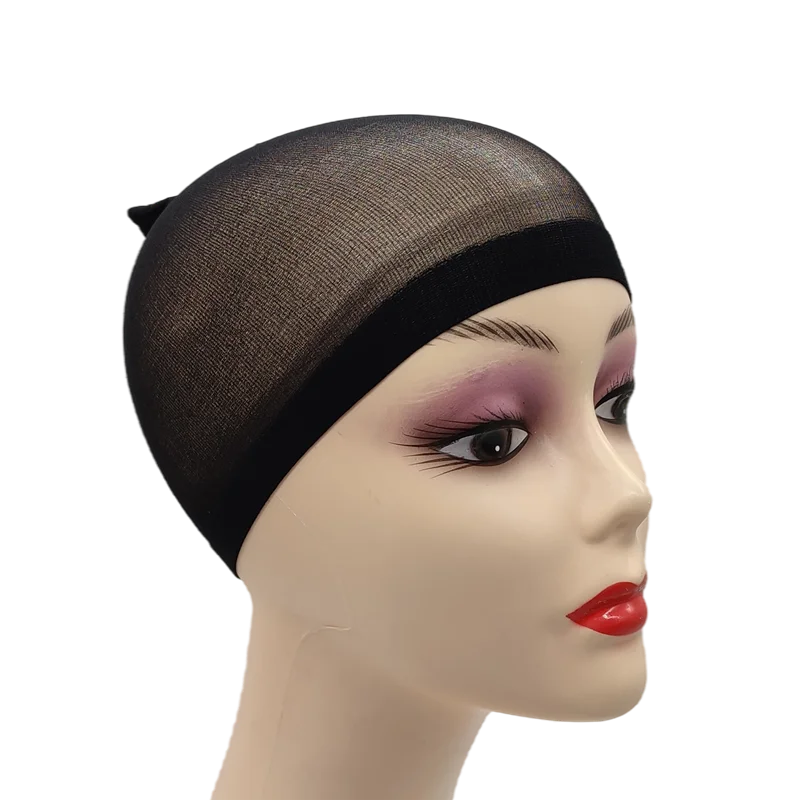 2 unidades/bolsa Gorro de peluca de media superior Red para pelucas de cabello tejido Redes para pelucas de cabello negro Marrón Gorro de peluca de malla elástica para hacer pelucas