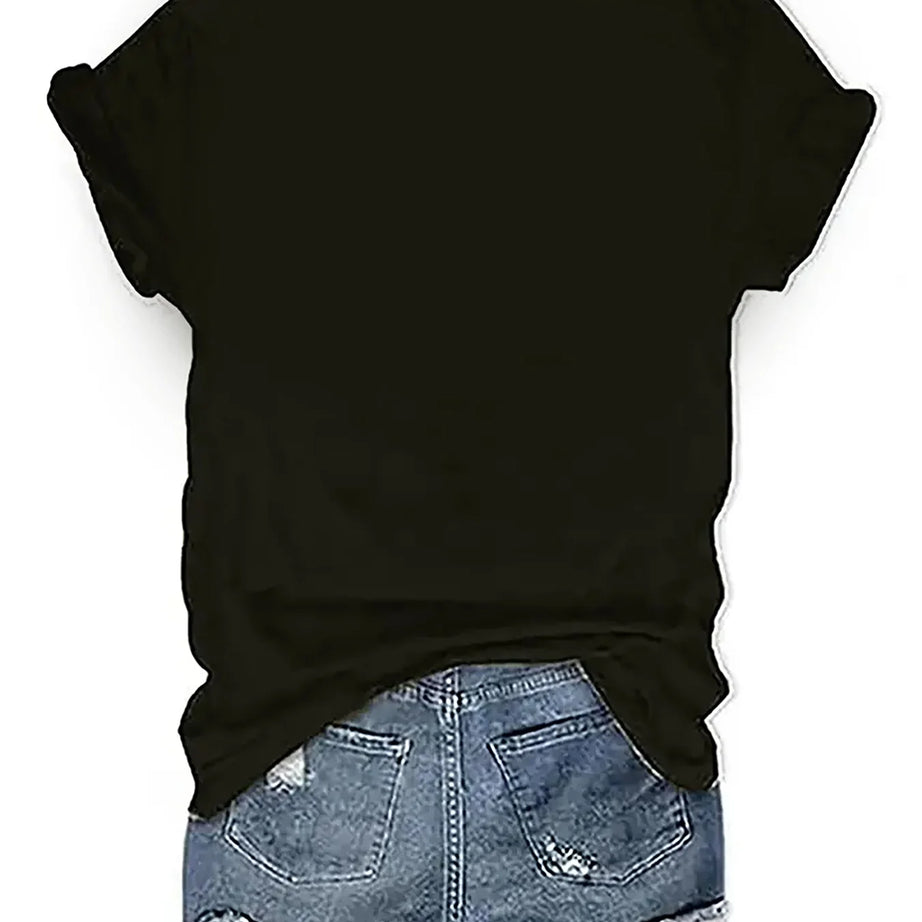 T-shirt minimaliste à imprimé pastèque pour l'été, haut décontracté à manches courtes et col rond pour femme, vêtement doux au quotidien