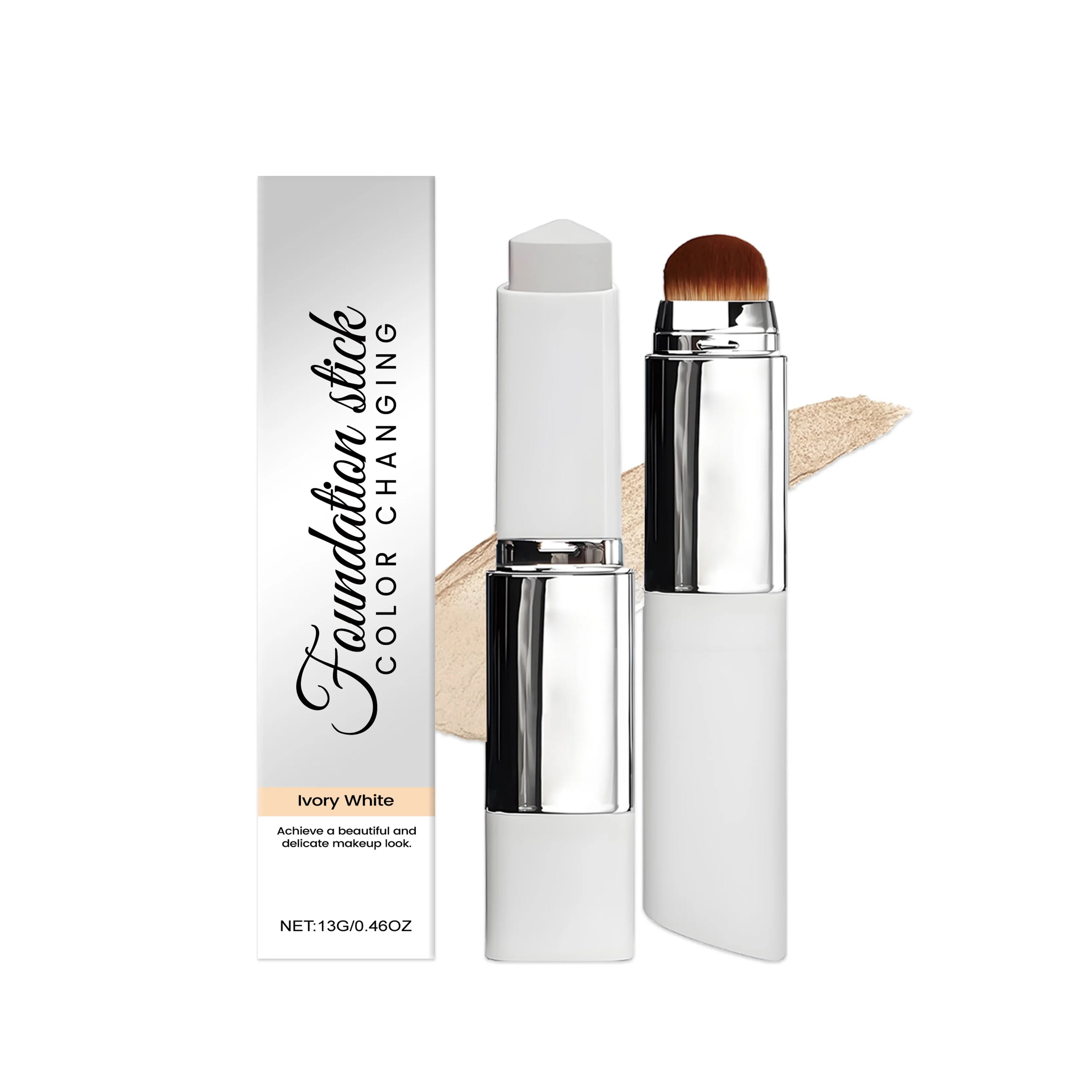 Fond de teint stick double embout avec pinceau, 3 teintes, léger, hydratant, illuminateur, matifiant, correcteur, fond de teint stick 2 en 1